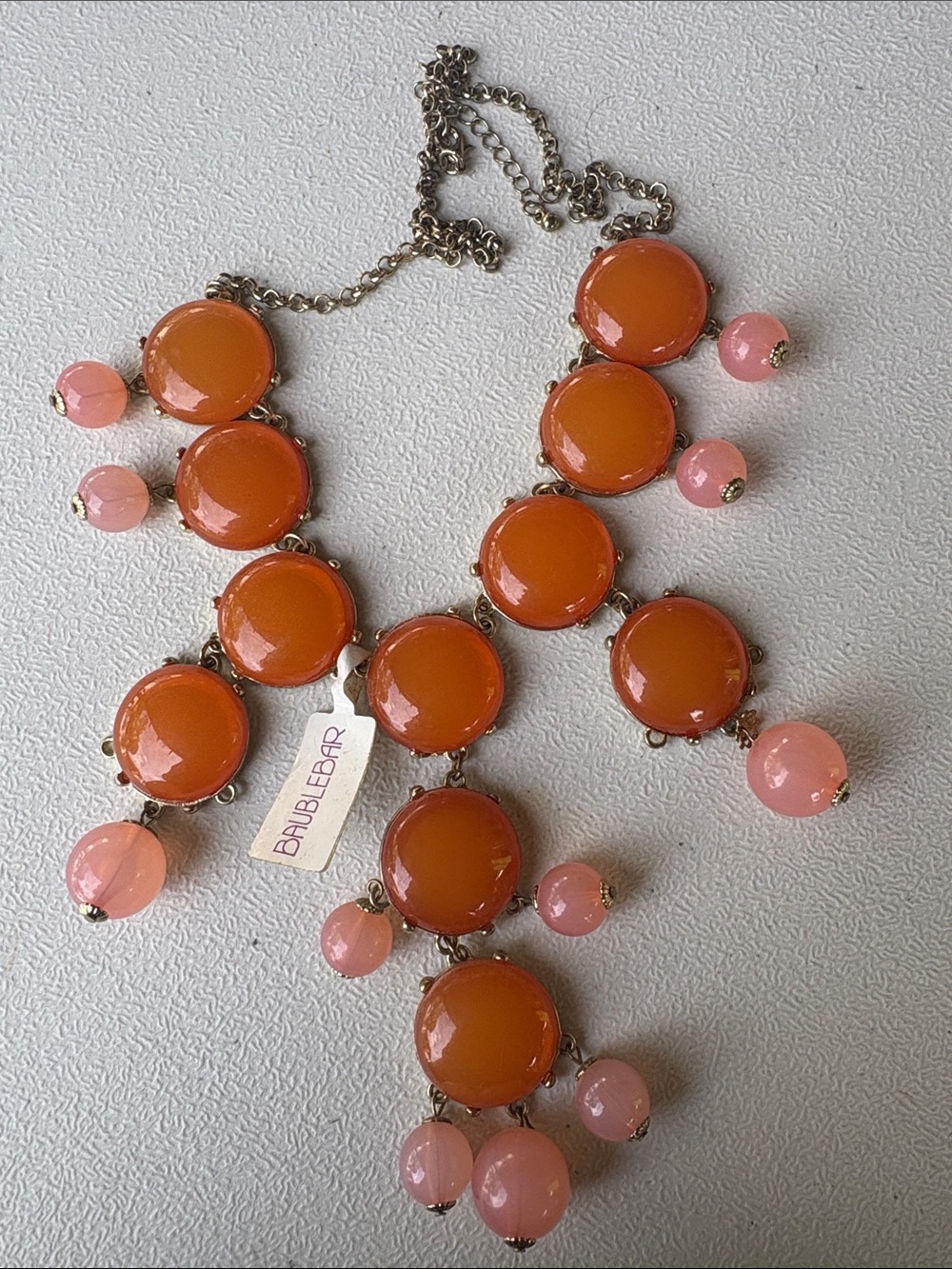 BaubleBar Orange and Pink Bib Necklace